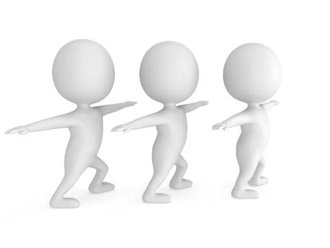 3d people doing yoga exercise Stock Illustration