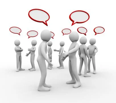 3d people empty speech bubble Stock Illustration