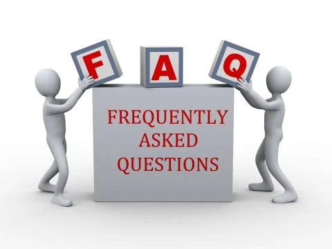 3d people faq teamwork Stock Illustration