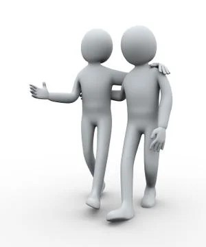 3d people friends Stock Illustration