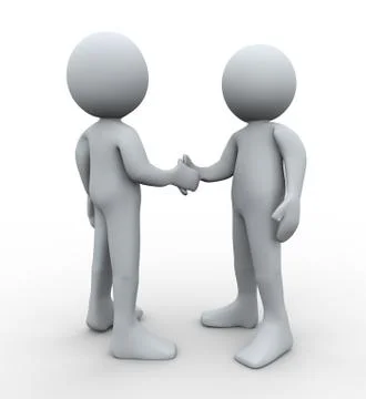 3d people handshake Stock Illustration