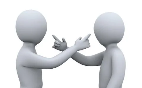3d people having argument Stock Illustration