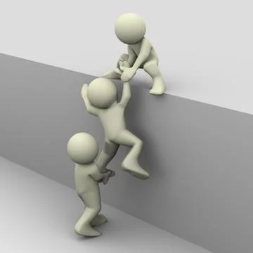 3d people helping Stock Illustration
