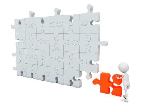 3d people - man and missing piece Stock Illustration