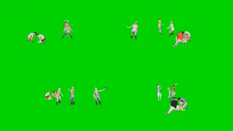 3d people man on green screen small groups sit and move in casual wear ideal 库存影片 334702159