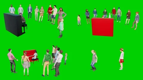 3d people man on green screen scattered with props in casual attire this ideal Stock Footage 334702163