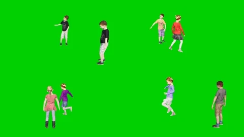 3d people man on green screen small scattered groups move in varied casual Stockbeeldmateriaal 334702230