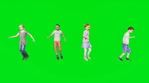 3d people man on green screen rendered energetic dancers perform dynamic poses Stockbeeldmateriaal 334702593