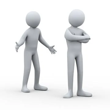 3d people misunderstanding Stock Illustration