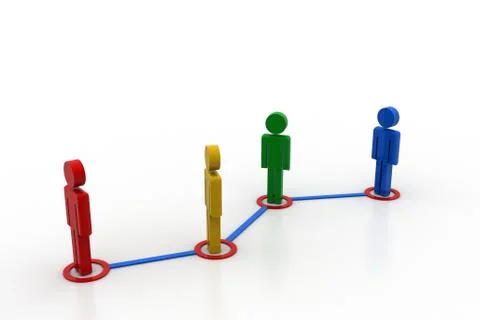 3d people in a network Free Stock Illustration