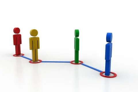 3d people in a network Free Stock Illustration