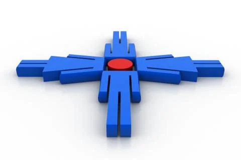 3d people with one head Free Stock Illustration