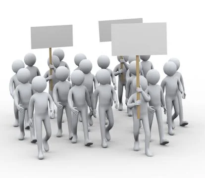 3d people protest strike Stock Illustration