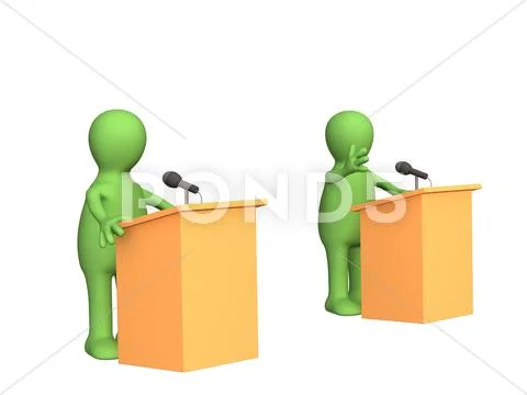 The 3d people - puppets, participating political debate Stock Illustration