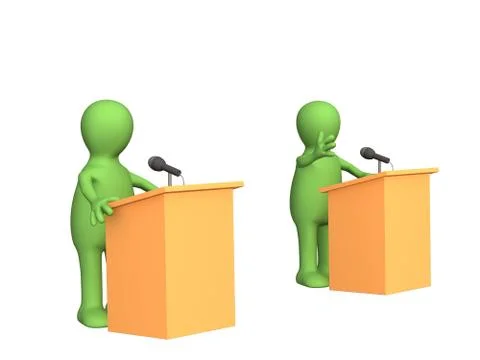 The 3d people - puppets, participating political debate Stock Illustration