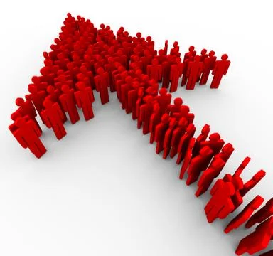 3d people red arrow Stock Illustration