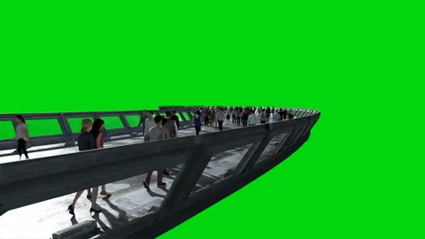 3d people in Sci fi tonnel. Traffic. Concept of future. Green screen footage 스톡 동영상 110956085