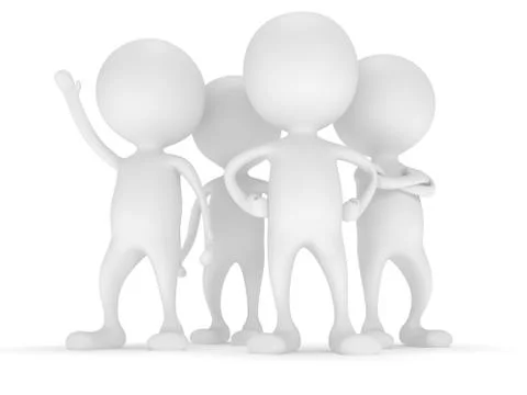 3d people stand on white 스톡 일러스트