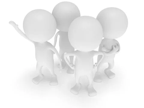 3d people stand on white Stock Illustration