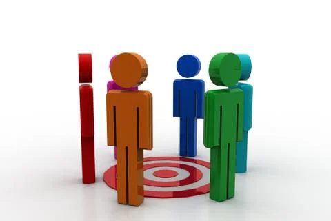 3d people with target icon Free Stock Illustration