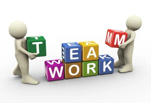 3d people team work Stock Illustration