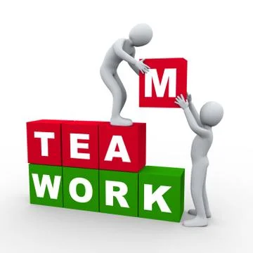 3d people teamwork concept Stock Illustration