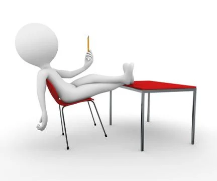 3d people thinking Stock Illustration