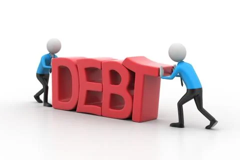 3d people try to avoid debt Free Stock Illustration
