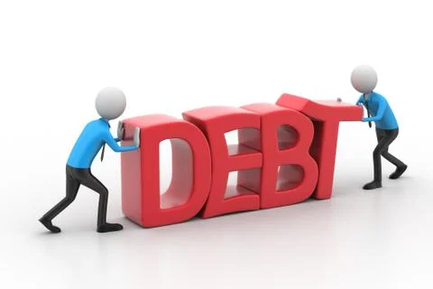 3d people try to avoid debt Free Stock Illustration