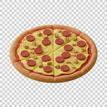 3D Pepperoni Pizza Render - Isolated Stock Illustration