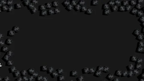 3D Percent Cube Fall from Four Sides, Special Offer, Three Layout Color Themes Stock Footage 195472192