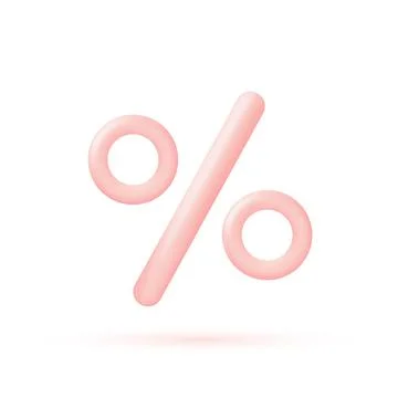 3d percent discount vector icon. Percentage sale interest sign isolated Stock Illustration