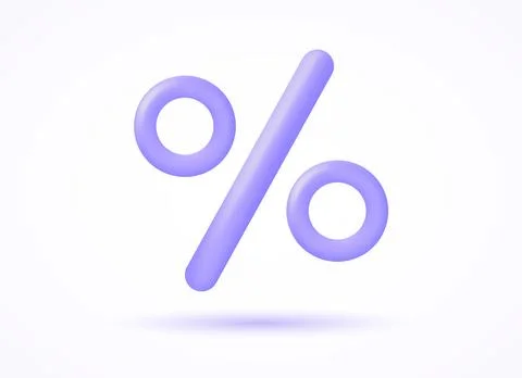 3d percent discount vector icon. Percentage sale interest sign isolated Stock Illustration