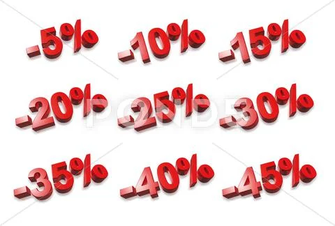 3d percent numbers - % Stock Illustration