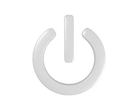 3D perfect metal power button. 3D rendering Ilustración de archivo