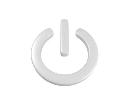 3D perfect metal power button. 3D rendering 스톡 일러스트