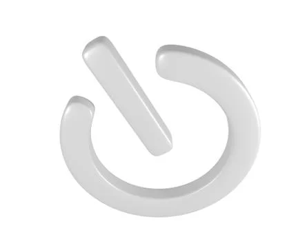 3D perfect metal power button. 3D rendering Ilustração Stock