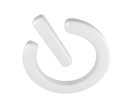 3D perfect metal power button. 3D rendering Stock Illustration