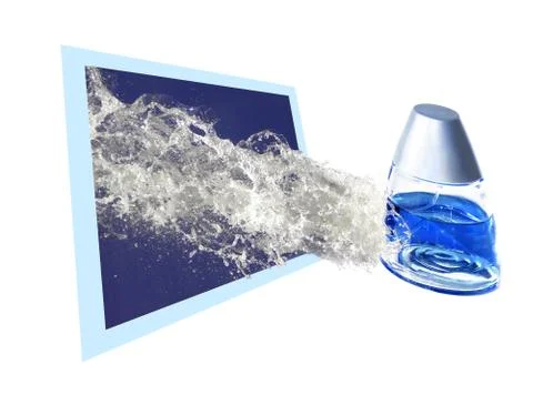 3D perfume with by water Stock Photos