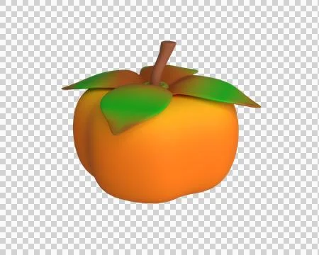 3d persimmon, illustration isolated on white background. 3d rendering Stock Illustration