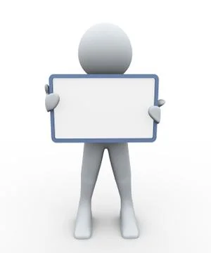 3d person and empty board Stock Illustration