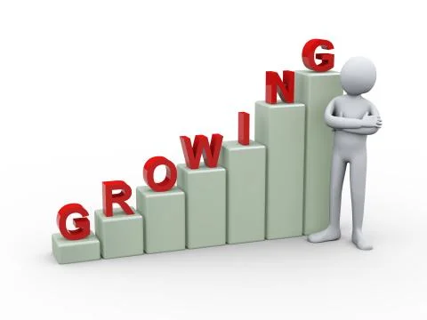 3d person and progress bars Stock Illustration