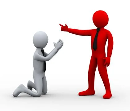 3d person begging Stock Illustration