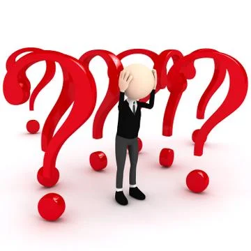 3d person decide problem Stock Illustration