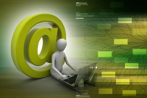 3d person e mail symbol Stock Illustration
