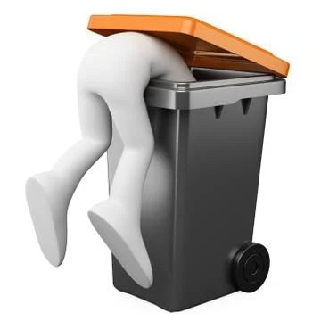 3d person looking for something in a bin Stock Illustration