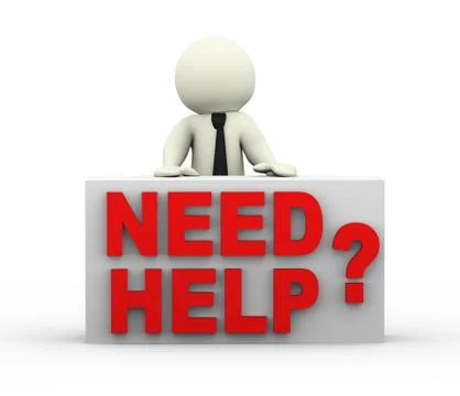 3d person need help Stock Illustration