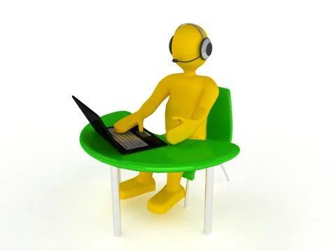 3d person with notebook Stock Illustration