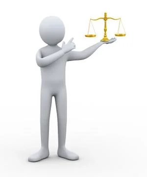 3d person pointing to scale Stock Illustration