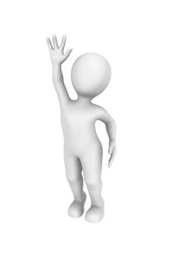 3d person pulls a hand up. 3d illustration Illustrazione stock